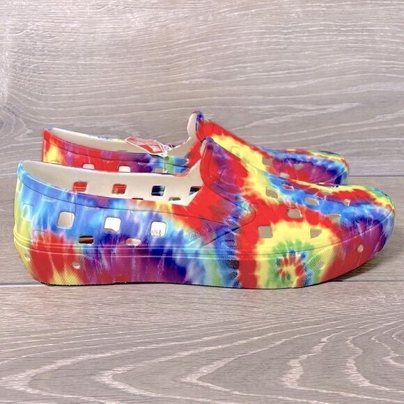 NEW Vans UA Slip On TRK Mens Size 11 Pride Tie Dyed Rubber Comfort Sneaker NWT - Picture 3 of 11